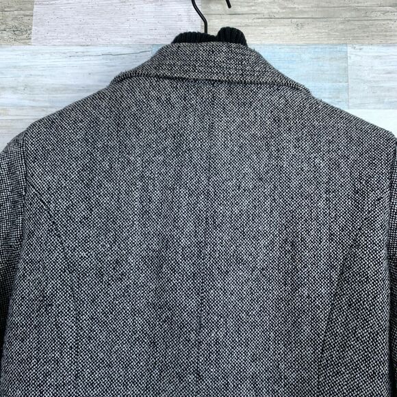 Esprit Wool Blend Tweed Peacoat Gray Button Zipper Front Lined Womens Medium - Picture 5 of 7